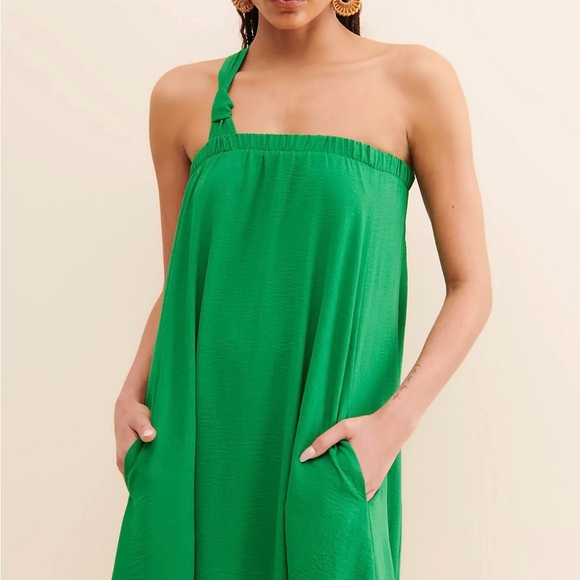Green One-Shoulder Dress - Picture 1 of 3